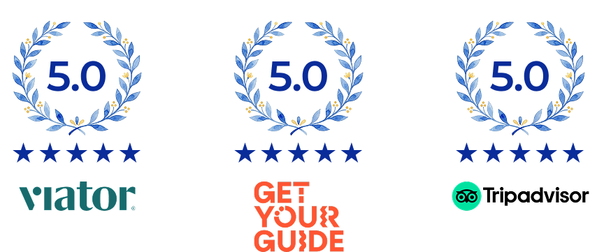 Rated 5.0 on Viator, GetYourGuide, and Tripadvisor